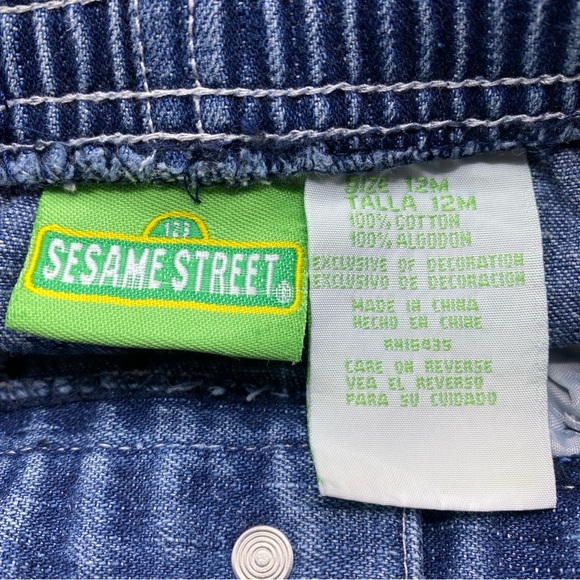 Vintage Sesame Street size 12 months jeans All Star Baseball Boys Baby Y2K - Picture 4 of 6
